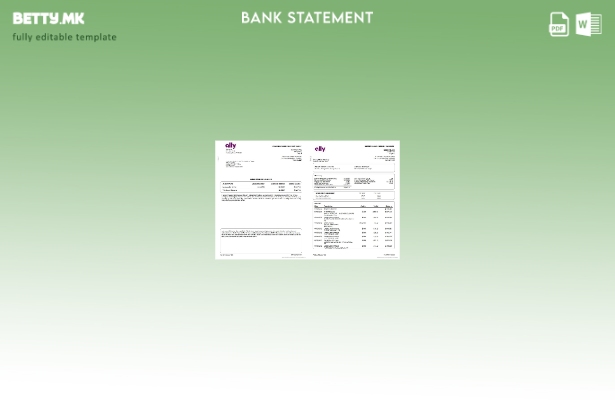 Модерен стил шаблон за збор (страници) за извод од банкарска сметка на сојузнико